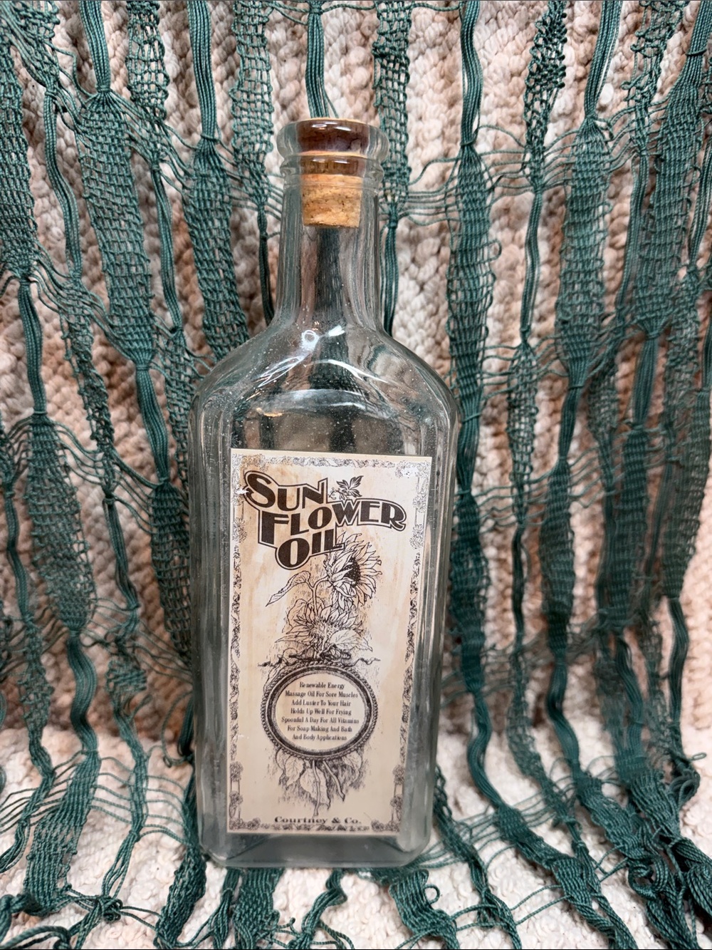 Decorative Glass Bottle with Cork - Clear